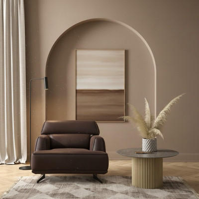 Ontwerper Bruine fauteuil gestoffeerde lounge-stoel Woonkamer meubels