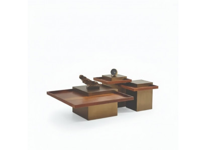 Moderne bruine salontafel set voor woonkamer houten koffietafel luxe set