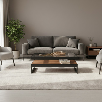 Ontwerper houten salontafel woonkamer glazen salontafel woonkamer bijzettafel