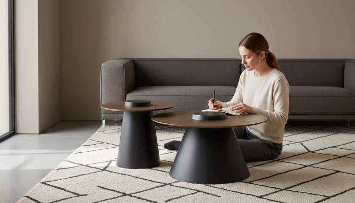 Moderne salontafel 2x koffietafel bijzettafel ontwerper tafel tafels Nieuw