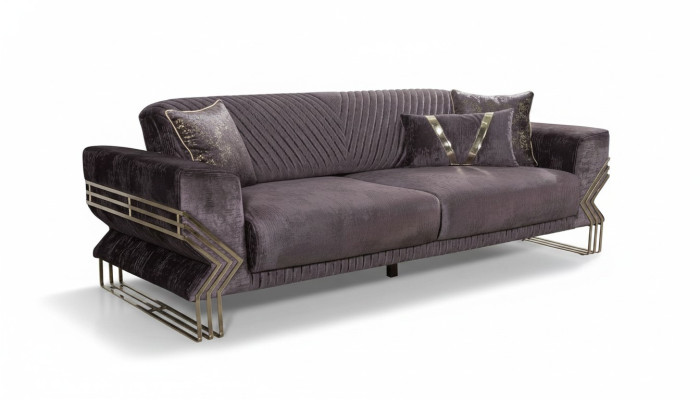 Elegante driezitter Moderne woonkamer Luxe bank Beklede stoel met 3 zitplaatsen