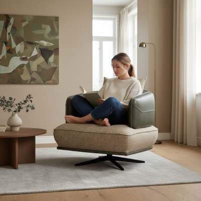 Zetel Ontwerp Bank Bank Relax Textiel Lounge Luxe TV Club Bekleding Zitter