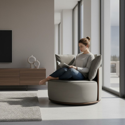 Modern Fauteuil Design Bank Bankstel Luxe Relax Textiel Lounge Bekleding Nieuw