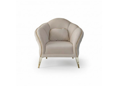Chesterfield Design Beige Bank Fauteuil Bekleding Bank Banken 1-Zits Nieuw