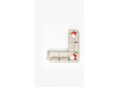 Hoekbank L-vorm Beige Woonkamer Ontwerp Bank Meubels Gestoffeerde Bank 317 x 312