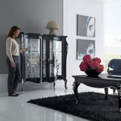 Kasten Houten vitrines Glas kast Vitrine Woonkamer meubels Dressoir