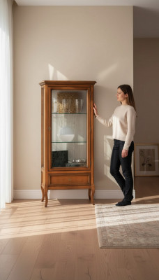 Vitrine Houten Kast Klassieke Houten Vitrines Ontwerp Woonkamer Nieuw