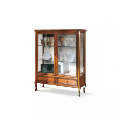 Vitrine Hout Vitrines Glas Kast Meubelen Massief hout Dressoir Woonkamer