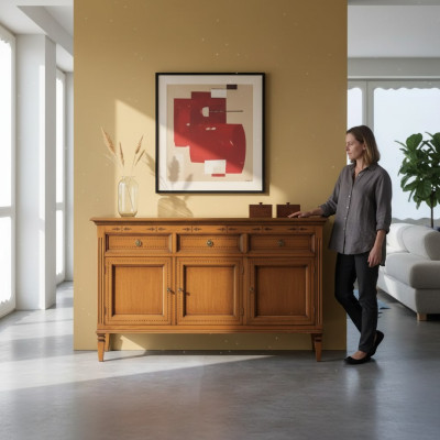 Design Klassisch Kommode Holz Anrichte Braun Sideboard Schrank Neu  Ontwerp Klassieke commode Hout Dressoir Bruin Dressoir Kast Nieuw