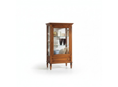 Massief houten vitrinekast glazen kast vitrine woonkamer meubels dressoir nieuw