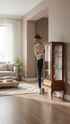 Möbel Klassisch Glasschrank Vitrine Holz Glas Schrank Schränke Regale Italien Meubels Klassieke glazen kast vitrine hout glas kast kasten rekken Italië