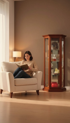 Vitrine kasten Vitrines Hout Luxe Woonkamer Meubels Kast Bruin Nieuw