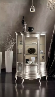 Ontwerp meubels hout Klassieke vitrinekast Plank Italiaanse meubels