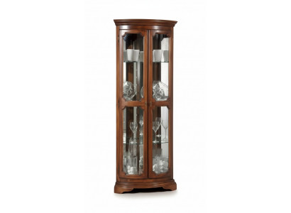 Klassieke meubels Hout Bruin Hoekvitrine Vitrinekast Italiaanse meubels