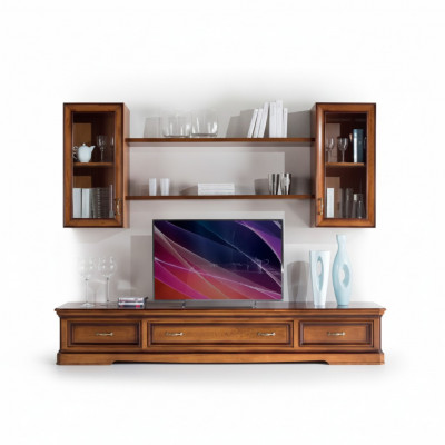 Klassieke woonkamer wandplanken TV-standaard bruin dressoir met tv-meubel