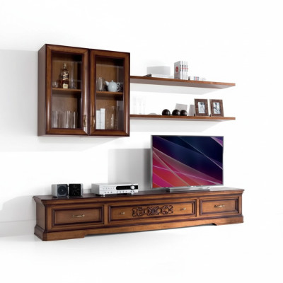 Woonkamer Moderne Stijl Woonwand 5-delige Set TV-meubel Vitrinekasten Rek Nieuw