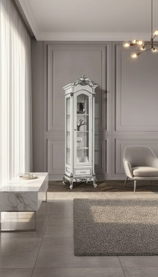 Vitrinekast Glas Woonkamer Wit Design Italiaanse Meubels Nieuw