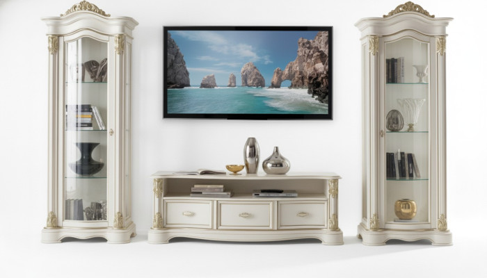 Woonkamer RTV vitrine dressoir commode kast groep XXL set 3-delig. Woonkamer RTV vitrine dressoir commode kast groep XXL set van 3 stuks.