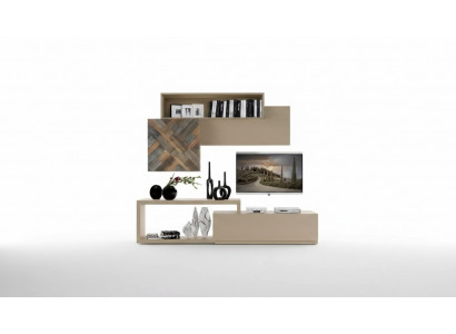 TV laagbord RTV wandplanken woonkamer hout luxe woonwand meubels.