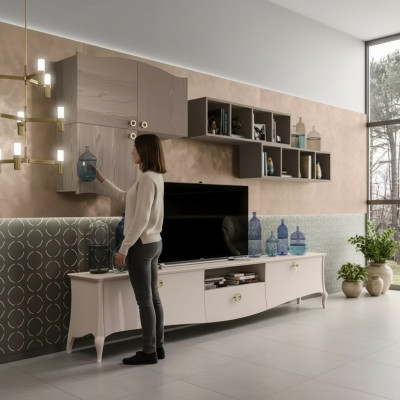 Wandmeubel RTV wandschakel plank woonkamer houten kasten muur planken