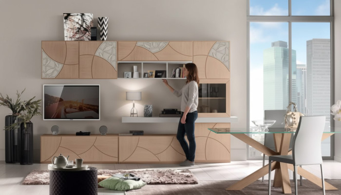 Klassieke woonkamer wand woonkamer dressoir RTV plank muren kast Nieuw