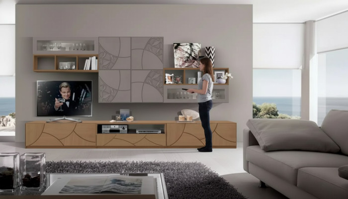 Ontwerp wandkast plank woonkamer houten kasten muurrekken Italië Nieuw