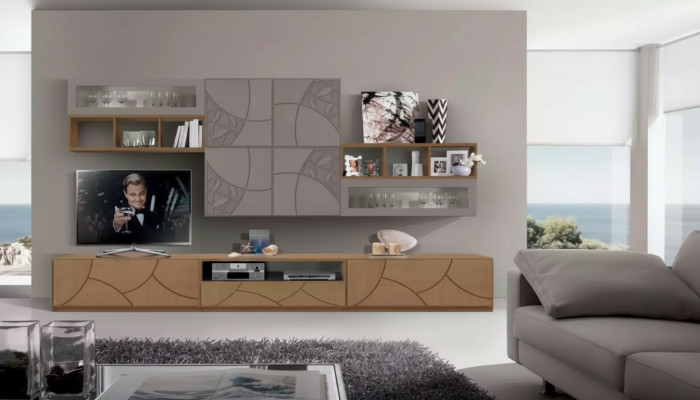 Ontwerp wandkast plank woonkamer houten kasten muurrekken Italië Nieuw