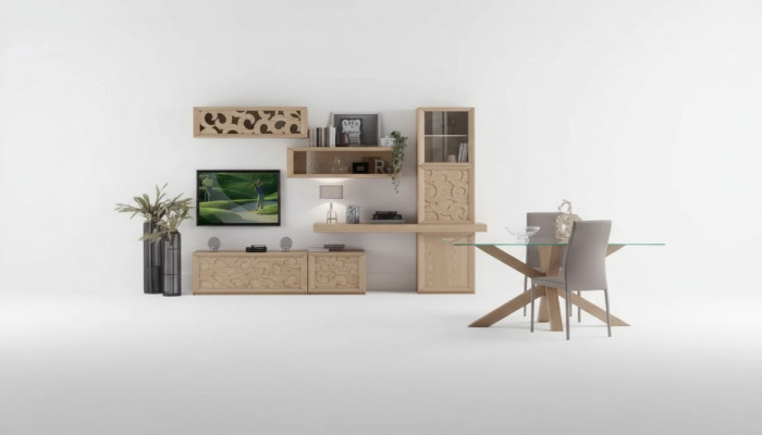 Woonwand Hout Stijl Klassieke Italiaanse Woonkamer Meubels Kast