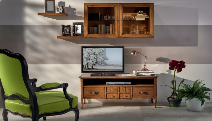Groep woonwand RTV lowboard tv-standaard modern bruin woonkamerset
