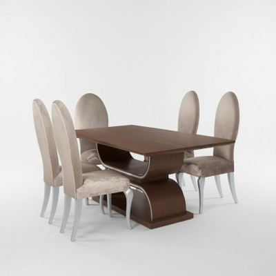 Eetkamerset Luxe Eettafel 4x Stoelen Eetgroep Tafel Compleet Set 5-delig