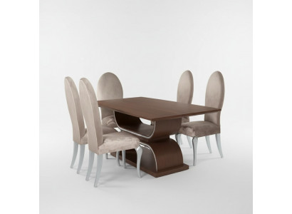 Eetkamerset Luxe Eettafel 4x Stoelen Eetgroep Tafel Compleet Set 5-delig