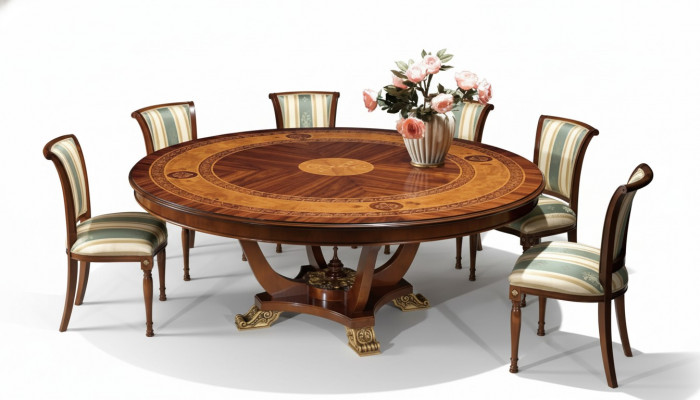 Ronde tafel houten tafels klassieke stijl eetkamer meubels bruin nieuw