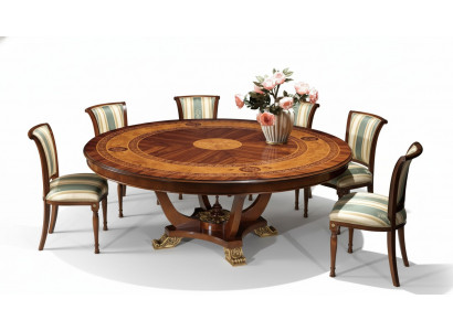 Ronde tafel houten tafels klassieke stijl eetkamer meubels bruin nieuw