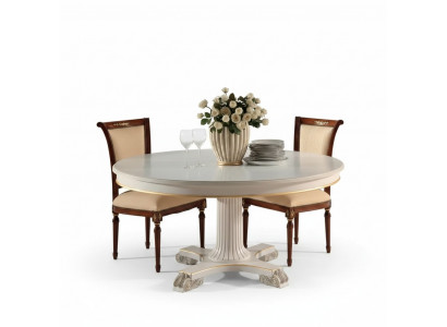 Houten eetkamerdesignmeubels Ronde tafel Wit Eettafel Klassieke eetkamer Nieuw