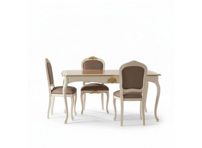 Eettafel Eetkamer Tafel 5-delig 4x stoelen Set Eetgroep Klassiek Nieuw