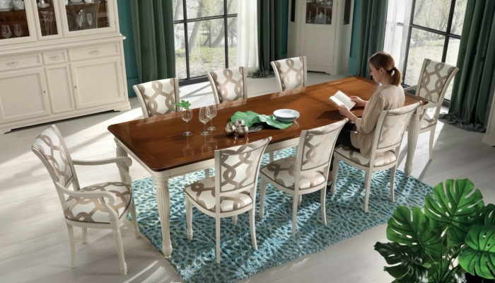 Eetkamerset Tafel 8x Stoelen Tafelset Groep Set Italië Hout