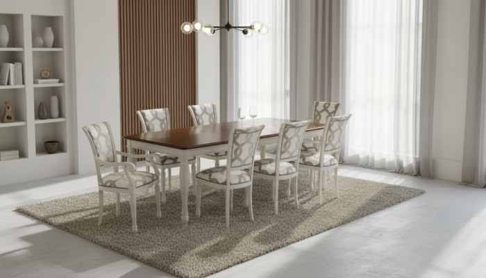Eetkamerset Tafel 8x Stoelen Tafelset Groep Set Italië Hout