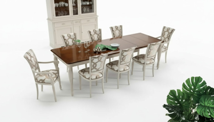 Eetkamerset Tafel 8x Stoelen Tafelset Groep Set Italië Hout