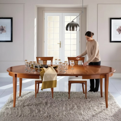 Italiaanse meubelontwerper houten tafel eetkamer 4x stoel set