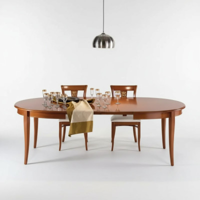 Italiaanse meubelontwerper houten tafel eetkamer 4x stoel set