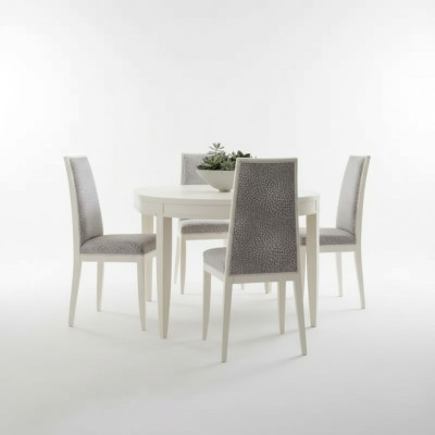 Eettafel set groep eetkamertafel set 4x stoelen hout 5-delig beige