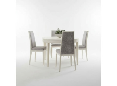 Eettafel set groep eetkamertafel set 4x stoelen hout 5-delig beige