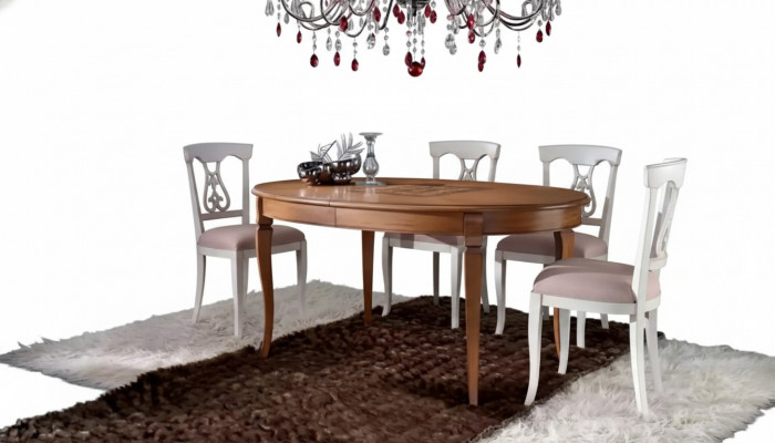 Eetset Eettafel 4 x Stoelen Set Klassieke Eetgroep Bruin 5-delig.