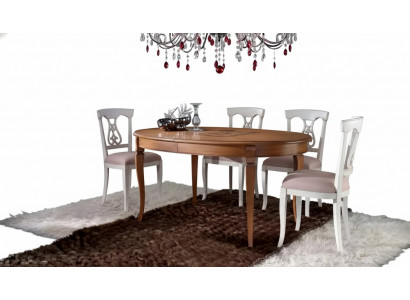 Eetset Eettafel 4 x Stoelen Set Klassieke Eetgroep Bruin 5-delig.