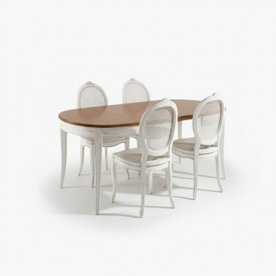 Eetkamerset Ovale tafel Eetgroep Eettafel met 4 stoelen Eetkamer