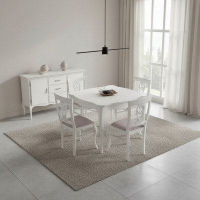 Luxe eettafel hout vierkant eetkamertafel wit meubels tafels nieuw