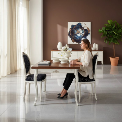 Eettafel 4x Stoelen Eetkamer Set Eethoek Tafel Set Wit Nieuw