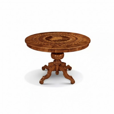 Eettafel Eetkamer Bruin Rond Klassiek Tafelontwerp Hout Luxe Meubels
