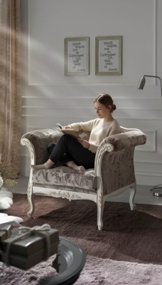 Fauteuil 1-zits beklede bankstellen Luxe design Textiel Bank Grijs Bank Nieuw