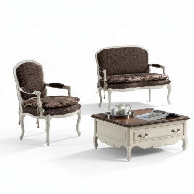 Bankstel 2-zits klassiek gestoffeerd design luxe bank banken fauteuil nieuw